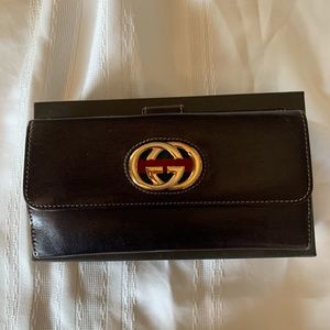 Gucci Britt brown leather wallet